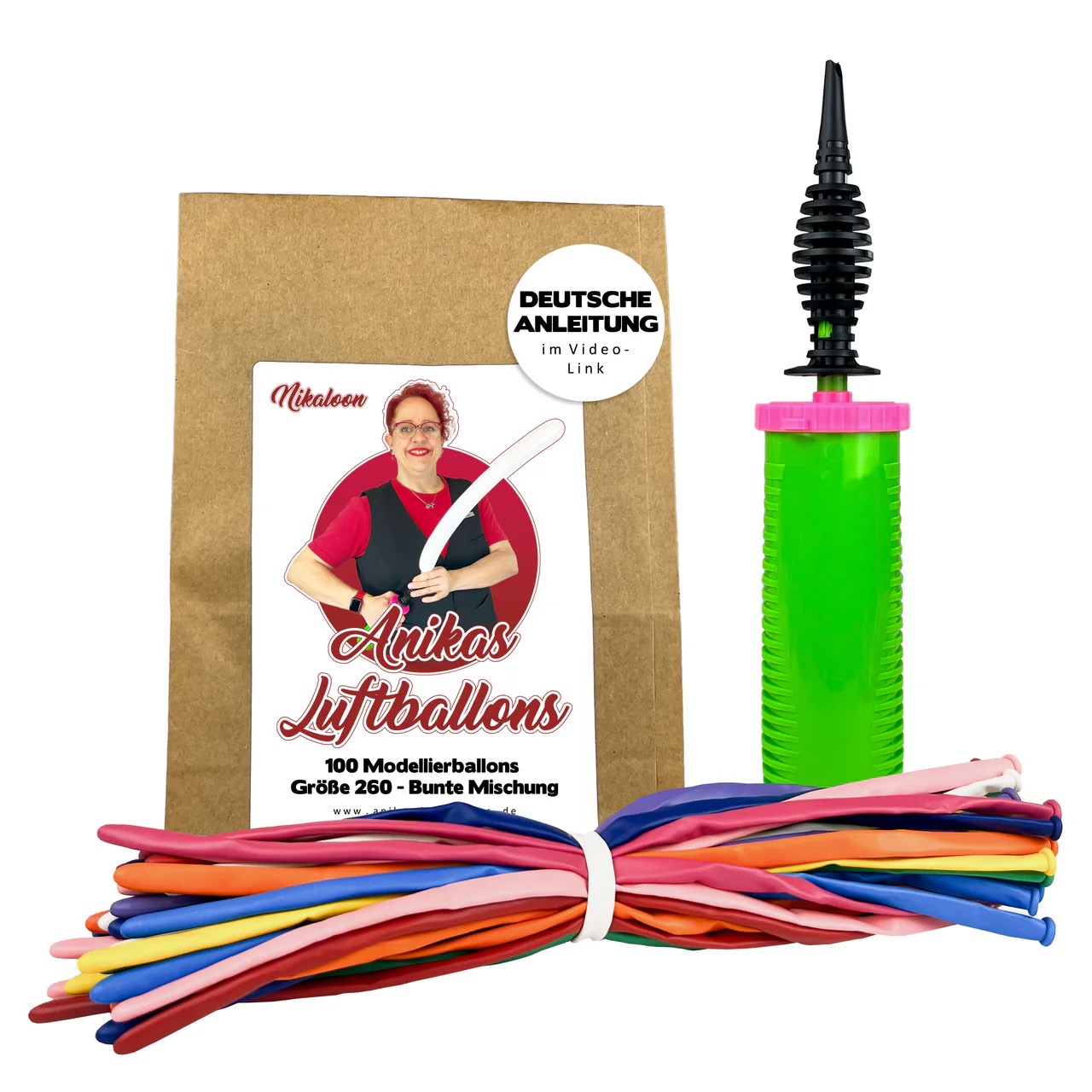 Ballonkunst Starterkit mit Pumpe und Ballons
